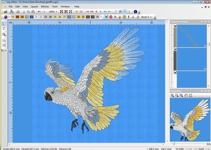 my editor embroidery software main screen