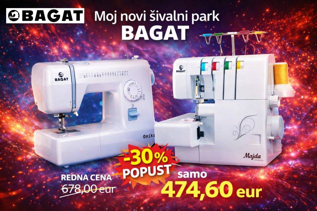 BAGAT šivalni stroj in overlock set